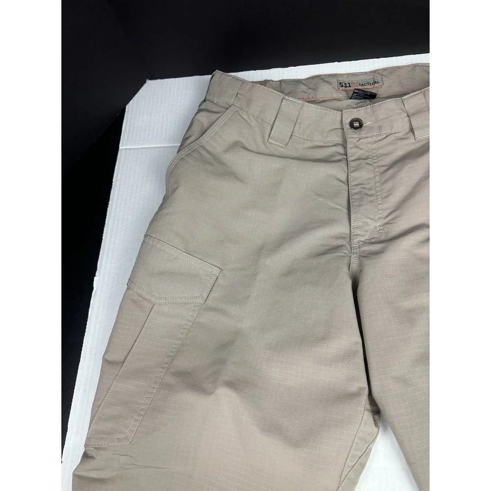 5.11 Tactical Fast-Tac Cargo Pants Mens 36x30 Beige Ripstop Work Trousers 74439